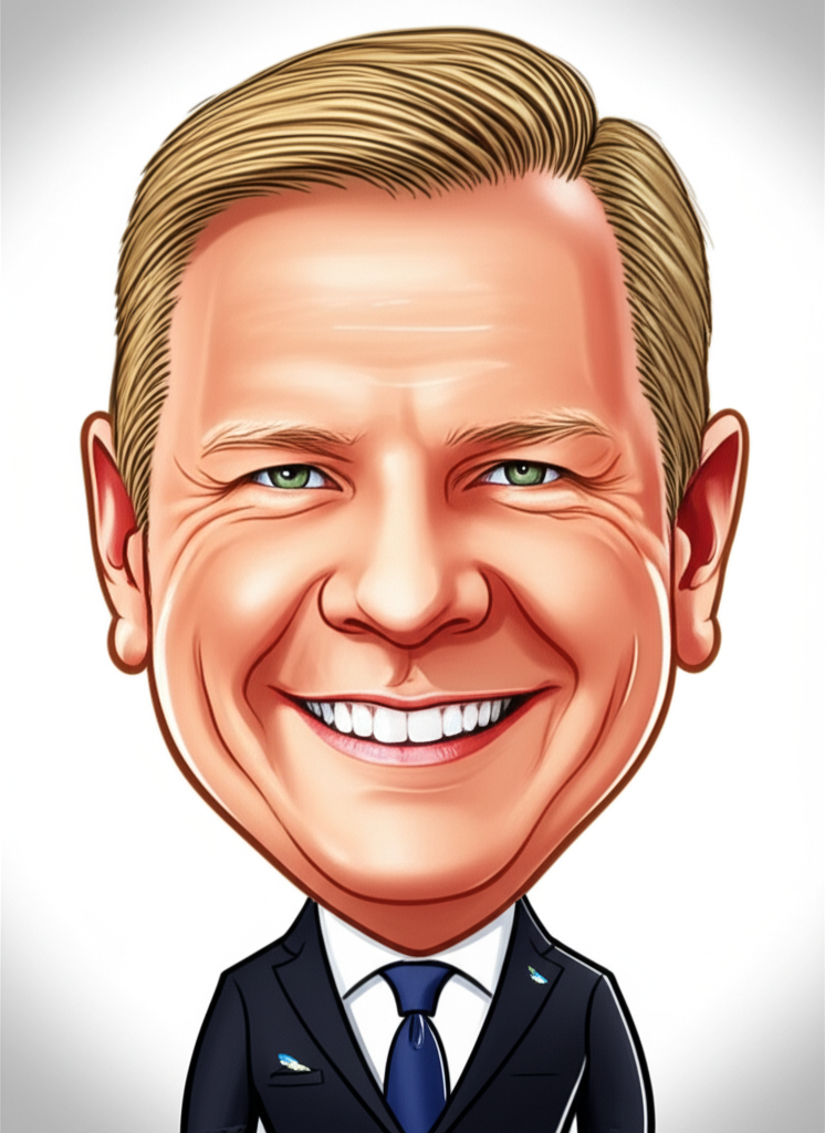 Douglas May caricature